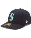 NEW ERA MEN'S NAVY SEATTLE MARINERS AUTHENTIC COLLECTION ON FIELD LOW PROFILE GAME 59FIFTY FITTED HAT