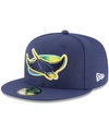 New Era Men's Tampa Bay Rays Alternate Authentic Collection On-field 59fifty Fitted Hat In Navy
