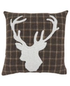 Saro Lifestyle Reindeer Plaid Decorative Pillow, 18" X 18" In Brown