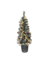 Puleo International 4.5 Ft. Pre-lit Potted Sterling Pine Tree With 70 Ul-listed Clear Lights In Green