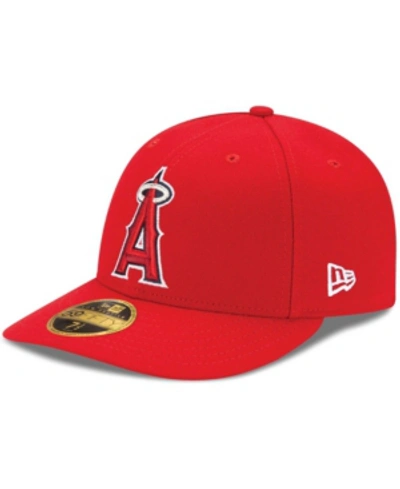 New Era Los Angeles Angels Alt Authentic Collection On-field Low Profile 59fifty Fitted Cap In Red/white
