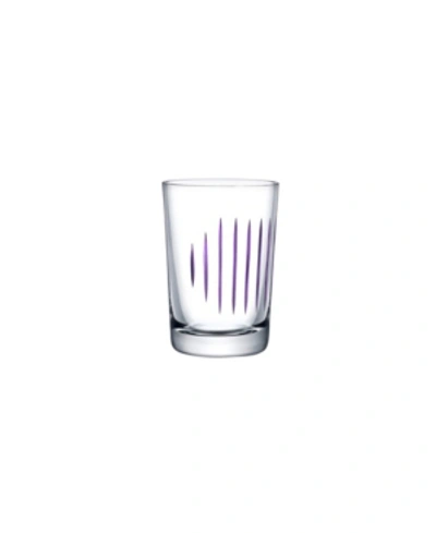Nude Glass Parrot Water Glasses, Set Of 2 In Clear And Purple Line