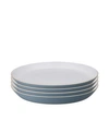 Denby Impression Spiral Dinner Plate, Set Of 4 In Medium Blue