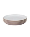 Denby Impression Spiral Dinner Plate, Set Of 4 In Medium Pink