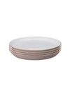 Denby Impression Spiral Dinner Plate, Set Of 4 In Medium Pink