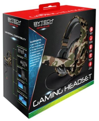 Bytech Camo Gaming Headset With Adjustable Boom Mic In Camo Green