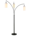 Hudson & Canal Willow 3 Light Floor Lamp In Blackened Bronze