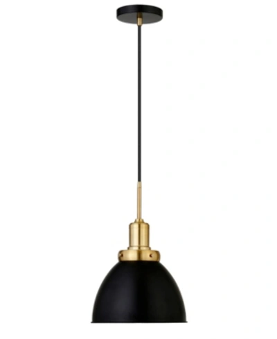 Hudson & Canal Madison Pendant, 12" In Black And Brass