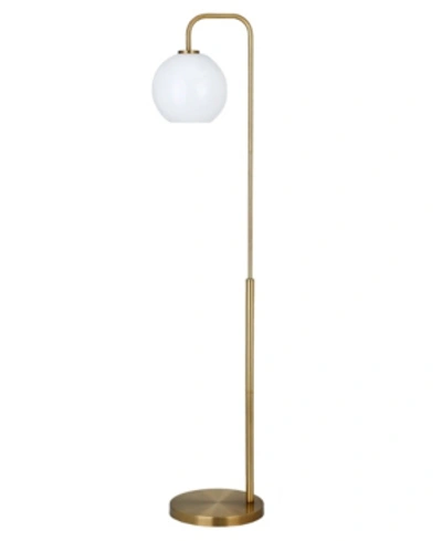 Hudson & Canal Harrison Arc Floor Lamp With Glass Shade In Brass