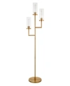HUDSON & CANAL BASSO TORCHIERE 3 LIGHT FLOOR LAMP WITH GLASS SHADES