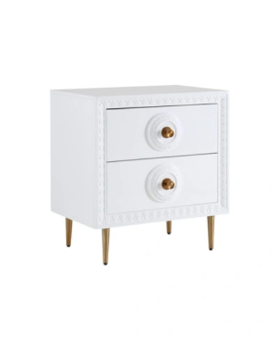 Tov Furniture Bovey Lacquer Side Table In White