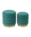 Tov Furniture Saturn Teal Storage Ottomans, Set Of 2 In Teal