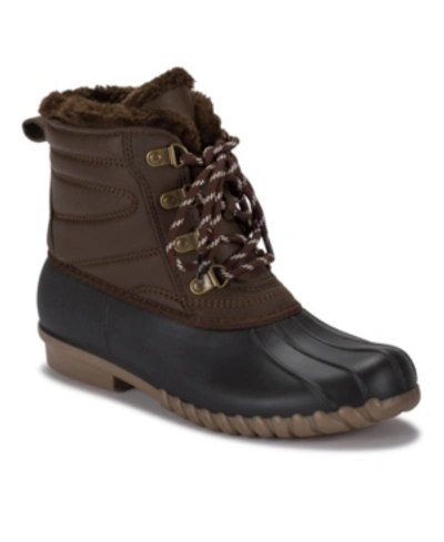 Baretraps Flynn Water Resistant Faux Fur Lined Duck Boot In Dark Brown