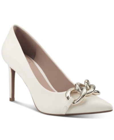 Inc International Concepts Women's Olida Chain Dress Pumps, Created For Macy's Women's Shoes In White Smooth