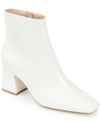 Journee Collection Haylinn Womens Zipper Square Toe Booties In White