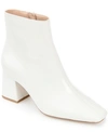 Journee Collection Haylinn Womens Zipper Square Toe Booties In White Patent