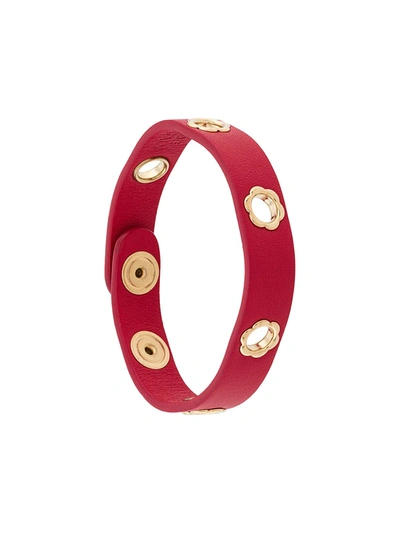 Ferragamo Flower Eyelet Adjustable Bracelet In Rot