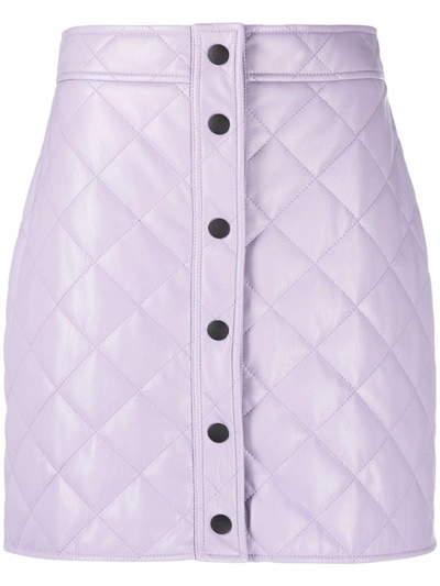 Msgm Quilted Mini Skirt In Violett