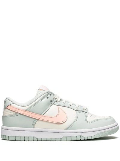 Nike Dunk Low "barely Green" Sneakers In White