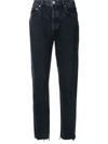 Agolde Mid-rise Tapered-leg Slim Jeans In Blau
