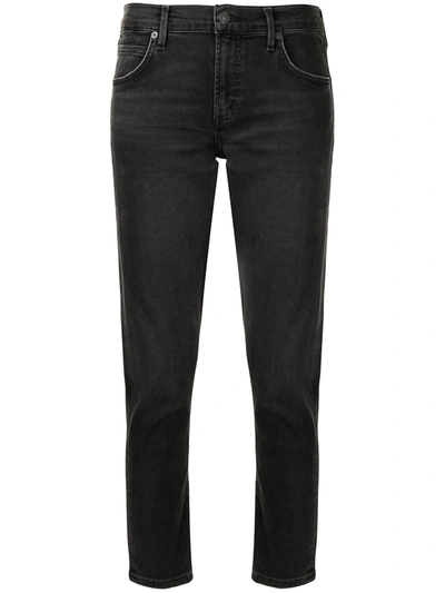 Citizens Of Humanity Mid-rise Skinny Jeans In Schwarz