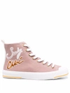 See By Chloé Embroidered-logo High-top Trainers In Pink