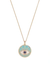 MONAN 18KT ROSE GOLD EVIL EYE DIAMOND AND ENAMEL NECKLACE