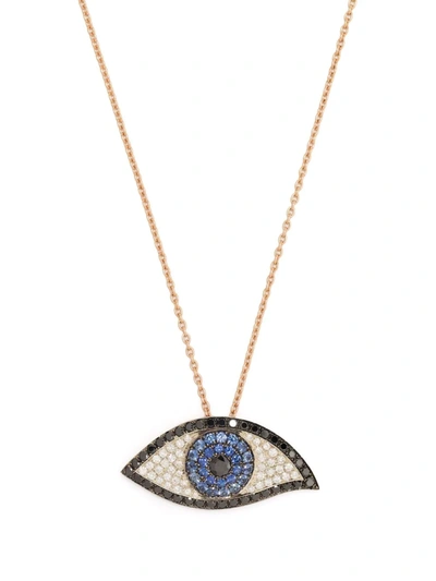 Monan 18kt Rose Gold Sapphire And Diamond Necklace In Rosa