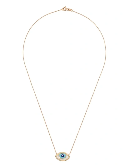 Monan 18kt Yellow Gold Enamel Necklace In Rosa