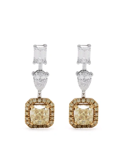 Monan 18kt White Gold Diamond Drop Earrings