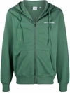 Daily Paper Logo Zipped Drawstring Hoodie In Grün