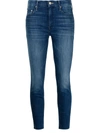 Mother Low-rise Skinny Jeans In Blau