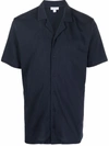 Sunspel Button-up Polo Shirt In Blau