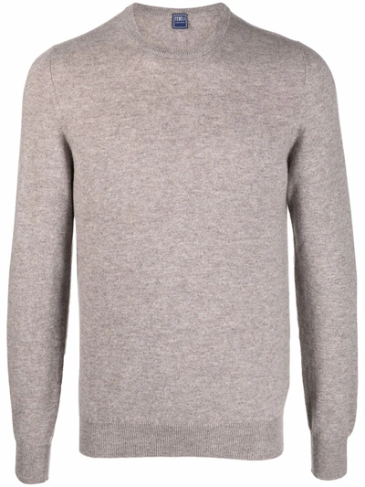 Fedeli Marled Cashmere Jumper In Nude