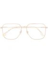 VICTORIA BECKHAM SQUARE-FRAME WIRE GLASSES