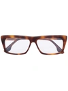 Victoria Beckham Angular Rectangular-framed Glasses In Braun