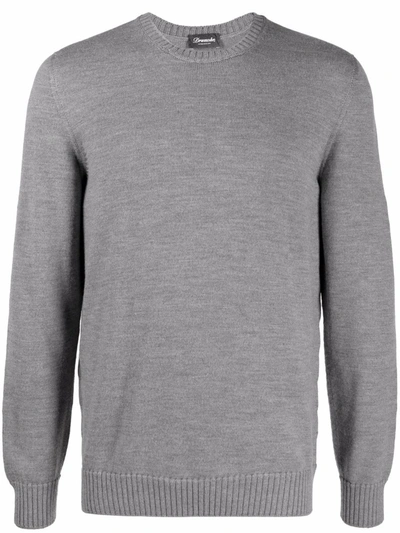 Drumohr Long-sleeved Merino Jumper In Grau