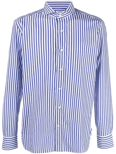 Borrelli Stripe-print Shirt In Blau