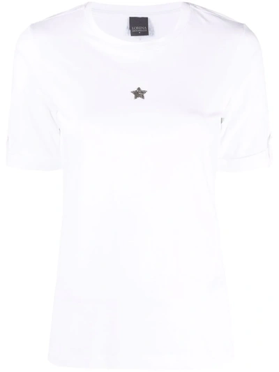 Lorena Antoniazzi Star Patch Round-neck T-shirt In Weiss