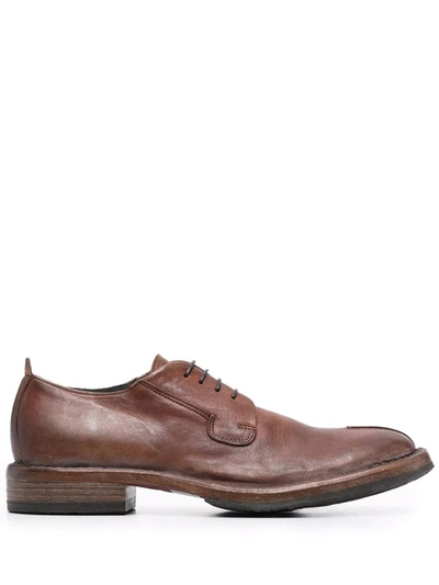 Moma Lace-up Leather Derby Shoes In Braun