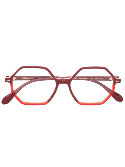 Gigi Studios Geometric-frame Glasses In Rot