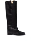 VIA ROMA 15 LOGO PLAQUE KNEE-LENGTH BOOTS