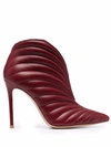 Gianvito Rossi Eiko Quilted Leather Ankle Booties In Syrah