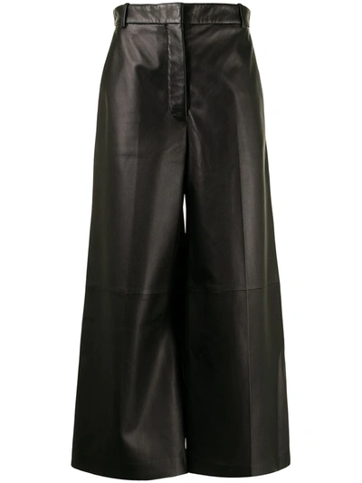 Joseph Womens Black Tuba High-rise Stretch-leather Trousers 6