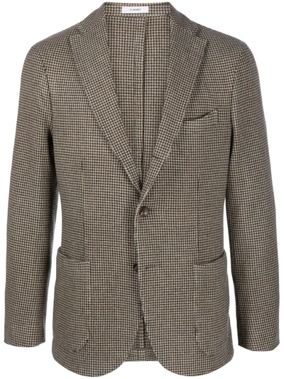 Boglioli Houndstooth-patterned Blazer In Nude