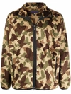 Needles Butterfly Camouflage-print Fleece Jacket In Grün