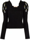 CORMIO EMBROIDERED KNIT TOP