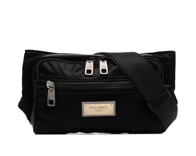Dolce & Gabbana Sicilia Logo Belt Bag In Black