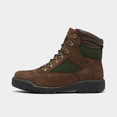 Timberland Men's 6" Field Boots From Finish Line In Dark Brown/green