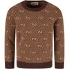 GUCCI BEIGE SWEATER FOR KIDS WITH DOUBLE GG,638305 XKBNH 2381